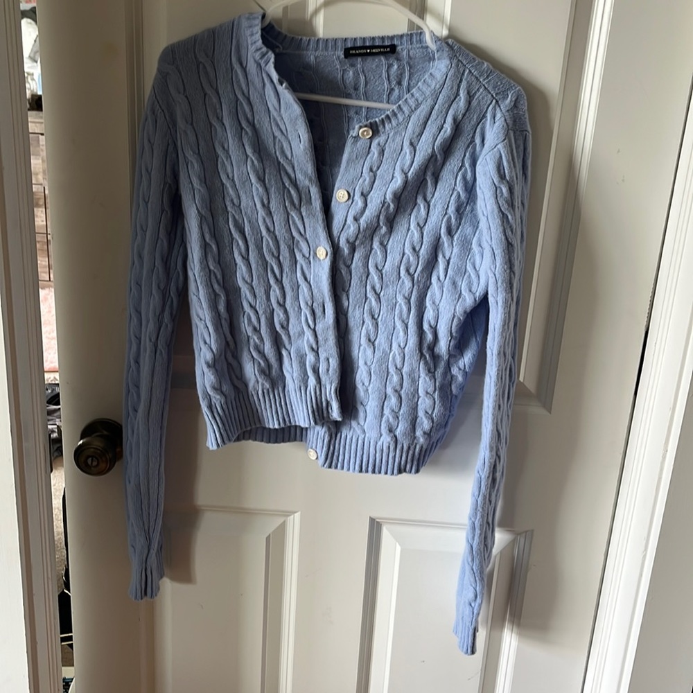 Brandy Melville blue sweater cardigan size small
